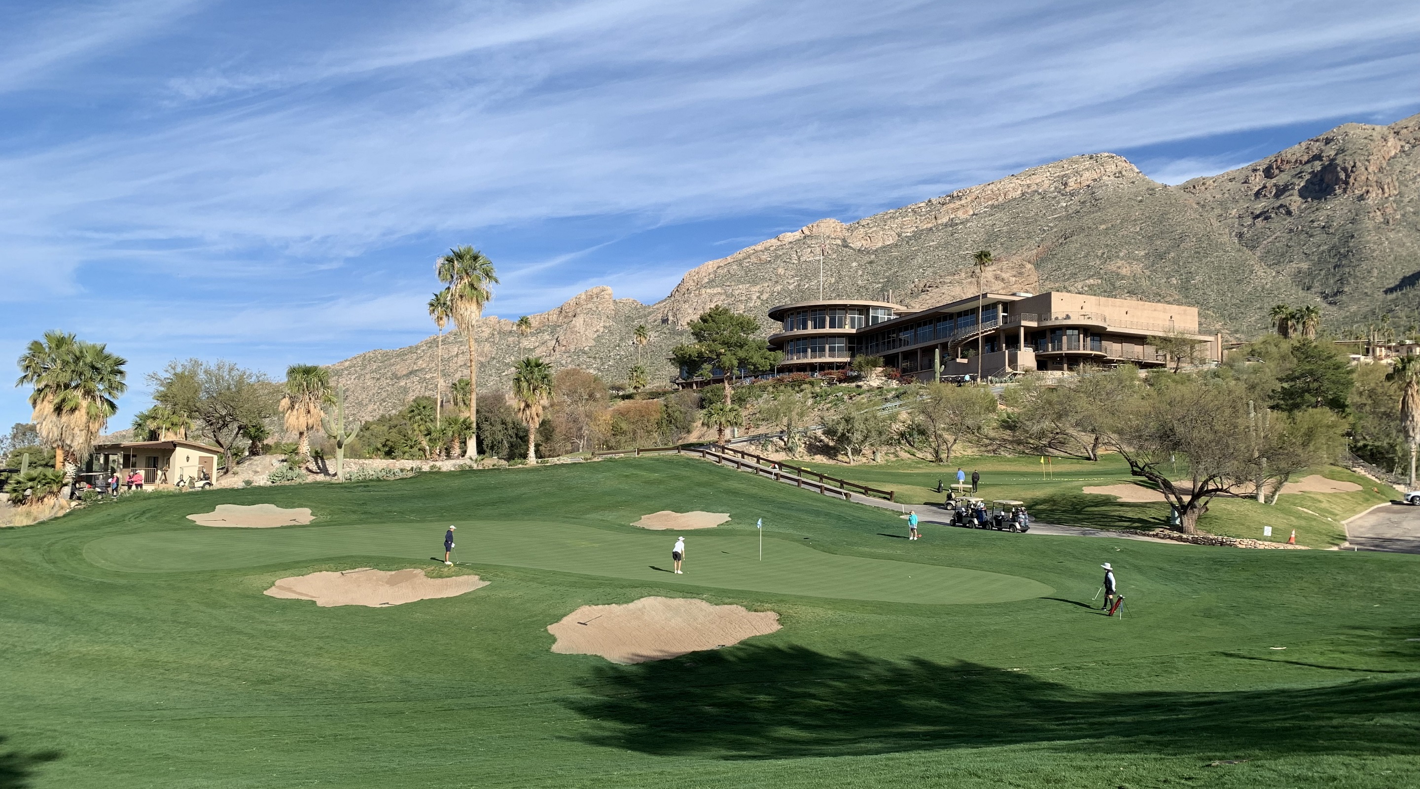 golf green with flag